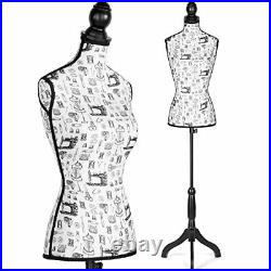 Female Mannequin Torso Dress Form with Black Adjustable Tripod Stand Dress Je