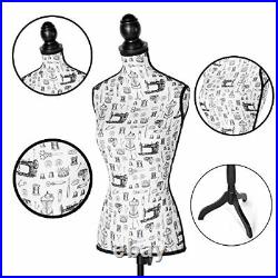 Female Mannequin Torso Dress Form with Black Adjustable Tripod Stand Dress Je