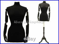 Female Mannequin movable arms and head Dress Form #JF-F6/8BKARM+BS-02BKX