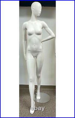 Female Matte Full Body Off White Mannequin with Metal Stand