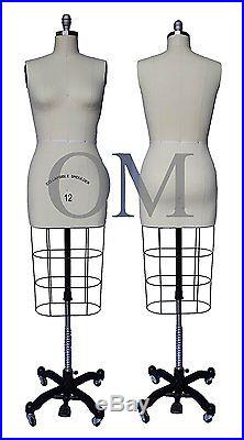 Female Professional Fashion Dressmaker Mannequin Dress Form with Collapsible 12