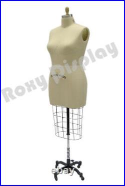 Female Professional Pro Half Body Dress Form Mannequin Size 24 withHip