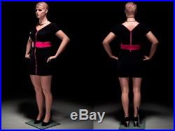 Female Realistic Full Body Plus Sized Mannequin with Molded Hair and Base