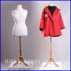 Female Size 14-16 White Mannequin Dress Form #F14/16W+BS-01NX+Cap-M42NRX