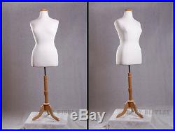 Female Size 14-16 White Mannequin Dress Form #F14/16W+BS-01NX+Cap-M42NRX