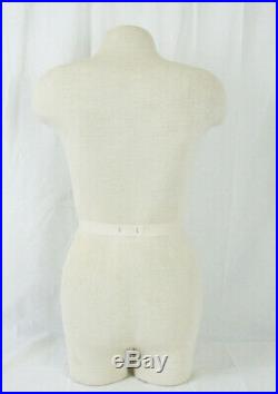 Female Torso Full Body Mannequin Hollow Cloth Covered Ivory Display Dress Form