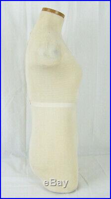 Female Torso Full Body Mannequin Hollow Cream Cloth Covered Dress Form Display