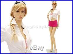 Female Unbreakable Plastic Mannequin Manikin Display Dress Form G1+Free Wig