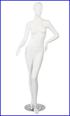 Female White Cameo Fiberglass Mannequin Size 4 Height 5'10 With Base