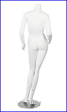 Female White Fiberglass Mannequin - Headless Height 5'3 With Base