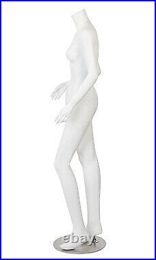Female White Fiberglass Mannequin - Headless Height 5'3 With Base