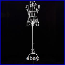 Female White Metal Steel Wire Mannequin Dress Form for Sewing Display