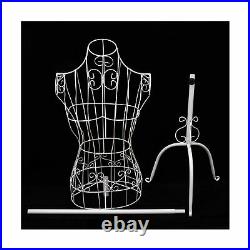 Female White Metal Steel Wire Mannequin Dress Form for Sewing Display