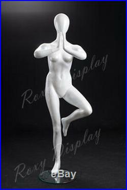 Female Yoga Style Fiberglass Mannequin Tree Pose #YOGA02W-MD