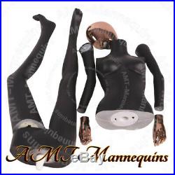 Female full body mannequin, Rose Golden head, High End painted black mannequin