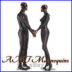Female +male Full Body, High End Mannequins, Rose Golden Head Hands, Black Couple