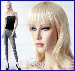 Female mannequin displays leggings yoga pants, hand made manikin -Gina+1wig