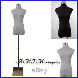 Female mannequin for pants, dress form+1 black nylon cover, white torso-F-PB-51