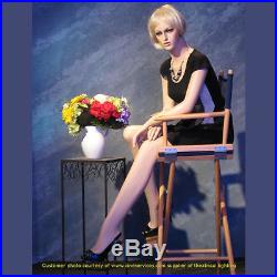 Female mannequin, sitting lady manequin, fullbody handmade manikin-Liz+1pedestal