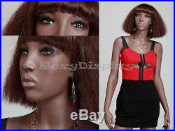 Fiberglass African Black Female Mannequin Display DressForm#MZ-MYA1+FREE WIG