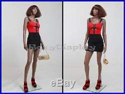 Fiberglass African Black Female Mannequin Display DressForm#MZ-MYA1+FREE WIG