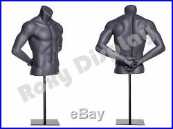 Fiberglass Male Mannequin Dress Form Display Torso Half Body Clothing #MZ-NI-7