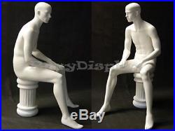 Fiberglass Male Sitting Mannequin Manequin Manikin Dress Form Display #KW15W