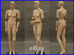 Flexible Arms Fiberglass Female Mannequin Fleshtone with Make-up Display#SARA-MD