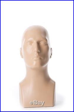 Free Standing Tabletop Male Mannequin Head Hat Scarf Display Fleshtone