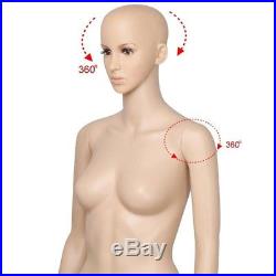 Full Body Flesh Tone Female Realistic Display Mannequin Turnable Head + Base Wig