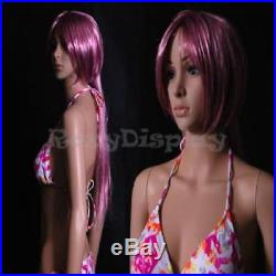 Full Body Flesh Tone Female Realistic Display Mannequin Turnable Head Base +Wigs