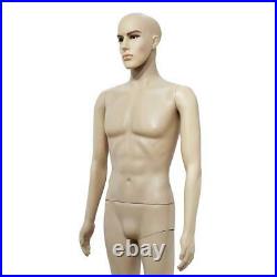 Full Body Male Mannequin Realistic Display Head Turns Dress Form Plastic wBase