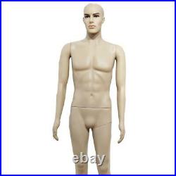 Full Body Male Mannequin Realistic Display Head Turns Dress Form Plastic wBase