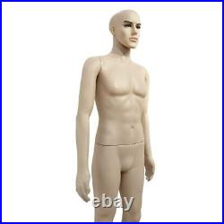 Full Body Male Mannequin Realistic Display Head Turns Dress Form Plastic wBase&