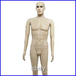 Full Body Male Mannequin Realistic Display Head Turns Dress Form with Base