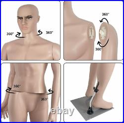 Full Body Mannequin Realistic Display Head Turns Dress Form with Base 73 Inches