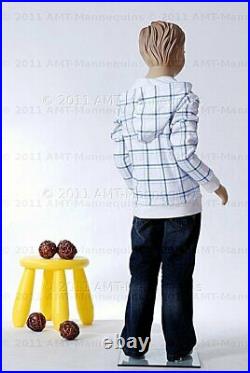 Full body child mannequin+stand, Realistic looking boy, Hand made manikin Stan-BB5
