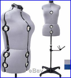 GEX 13 Dials Adjustable Dress Form Sewing Female Mannequin Torso Stand GreyLarge