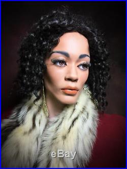 GRENEKER Mannequin Plus Size African Black Female Full Realistic Glass Eyes Vtg