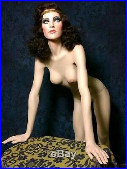 GRENEKER Mannequin Woman Female Wonder Leaning Glass Eyes Full Realistic Vintage