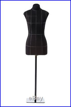 Half-scale Mini Premium Female Sewing Dress Form 12 Soft Tailor Mannequin Black