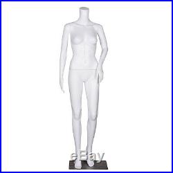 Headless Female Mannequin Plastic Realistic Display Dress Form Full withBase White