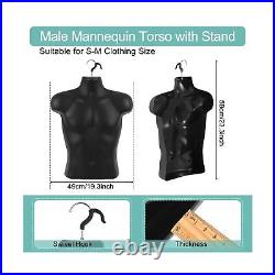 Lallisa 12 Packs Male Mannequin Torso Dress Form Tshirt Display Half Maniquin