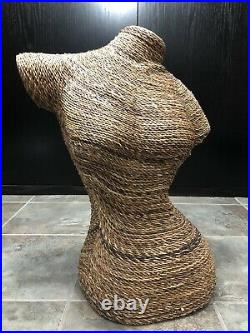 Life Size Wicker Mannequin Torso Body Rattan Manikin Dress Form Display
