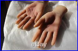 Lifelike clone 100% silicone male Mannequin Hand arbitrarily-bent soft Jewelery
