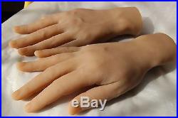 Lifelike clone 100% silicone male Mannequin Hand arbitrarily-bent soft Jewelery