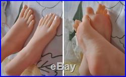 Lifelike top quality silicone girl feet mannequin arbitrarily bent/posed/soft