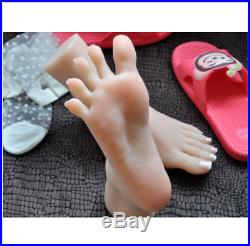 Lifelike top quality silicone girl feet mannequin arbitrarily bent/posed/soft F5