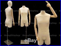 Linen Male Body Hard Foam Dress Form with arms and head #JF-M2LARM+BS-05