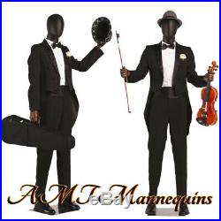 MALE FULL BODY MANNEQUINS FLEXIBLE ARMS, ARTICULATED FINGERS, BLACK mannequin